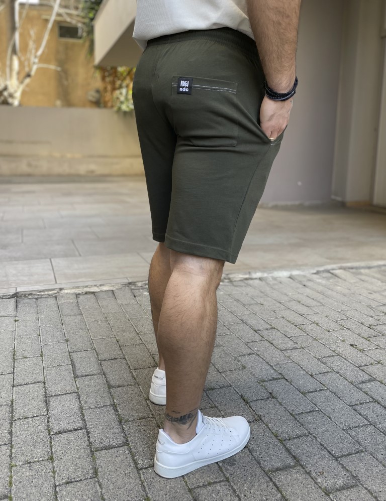 NDC Ανδρική χακί βαμβακερή βερμούδα με τύπωμα 222977X φωτογραφία